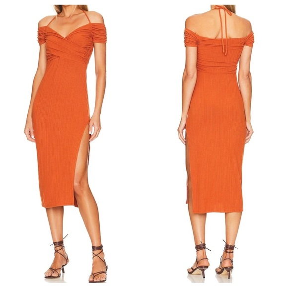 Tularosa Dresses & Skirts - TULAROSA Lizzie Midi Dress Burnt Orange Size L